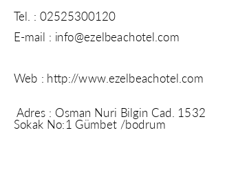 Ezel Beach Hotel iletiim bilgileri